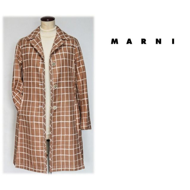 267,300円新品【MARNI マルニ】チェック柄の可愛いコート 38(M)