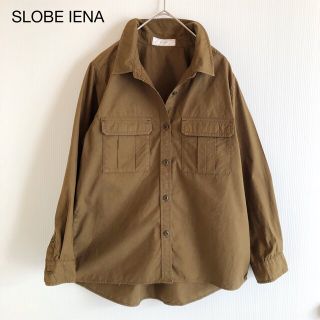 スローブイエナ(SLOBE IENA)の621スローブイエナ コットン100％タイプライターミリタリーシャツ日本製カーキ(シャツ/ブラウス(長袖/七分))