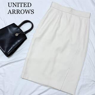 ユナイテッドアローズグリーンレーベルリラクシング(UNITED ARROWS green label relaxing)の美品♡UNITED ARROWS サイドベントタイトスカート ウール混スカート(ひざ丈スカート)