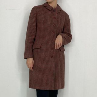 ハリスツイード(Harris Tweed)の古着 ハリスツイード Harris Tweed 千鳥格子柄 ウールハーフコート レディースS /eaa293146(その他)