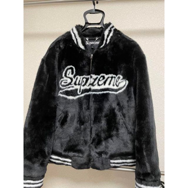 Supreme - Supreme Faux Fur Varsity Jacket Black