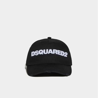 ディースクエアード(DSQUARED2)の新品未使用　ディースクエアード キャップ 帽子 ダメージ加工 ロゴ刺繍 ブラック(キャップ)