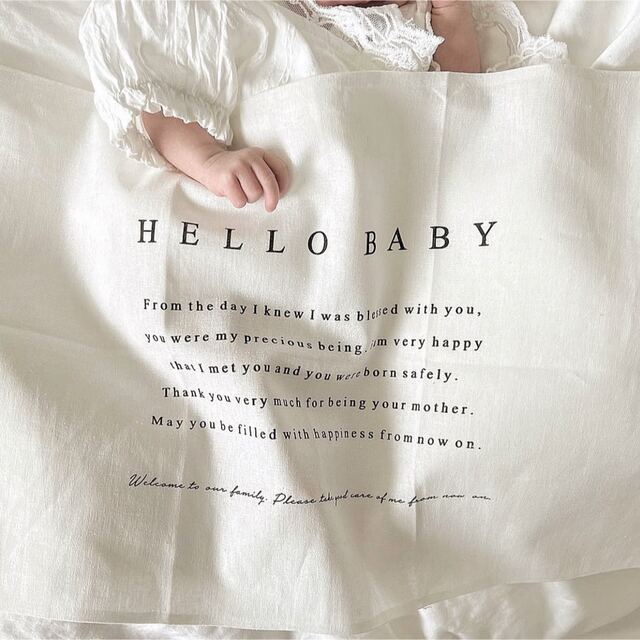 hello baby A ┆ ニューボーンフォト タペストリー 月齢カード キッズ/ベビー/マタニティのメモリアル/セレモニー用品(アルバム)の商品写真