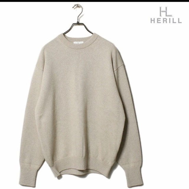 【美品】  HERILL / ヘリル | 2021AW | GOLDENCASH PULLOVER カシミヤニット | 3 | カーキ | メンズ