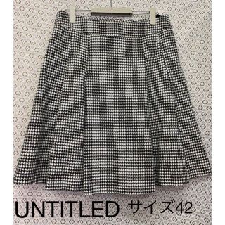 アンタイトル(UNTITLED)の UNTITLED 千鳥チェック カシミアアンゴラ混毛フレアスカートサイズ42(ミニスカート)