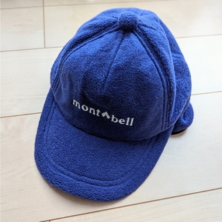モンベル(mont bell)の【美品】Mont-bellモンベル　キッズ　キャップ　ブルー　フリーサイズ(帽子)