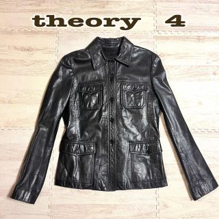 やや難あり theory レザージャケット サイズ2(S-M相当) セオリー