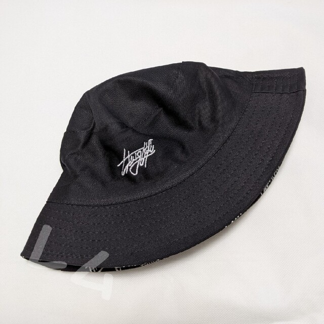 黒　リバーシブル帽子　ブラック　男女兼用　韓国　バケットハット　黒色　ストリート メンズの帽子(ハット)の商品写真