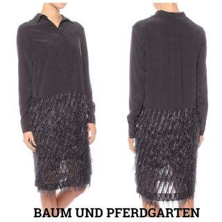 バウムウンドヘルガーデン(BAUM UND PFERDGARTEN)の美品【 baum und pferdgarten 】ワンピース　シルクブレンド(ひざ丈ワンピース)