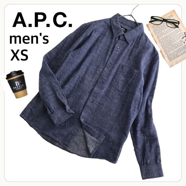 A.P.C(アーペーセー)の【used】【メンズXS】apc アーペーセー 長袖 デニム風 シャツ メンズのトップス(シャツ)の商品写真