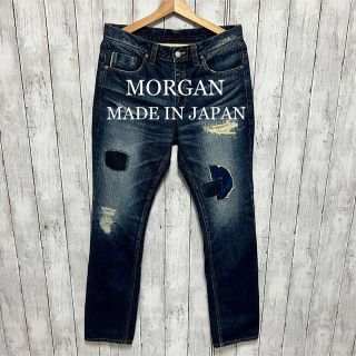 モルガンオム(MORGAN HOMME)のMORGAN HOMME ダメージ加工テーパードデニム！日本製 (デニム/ジーンズ)