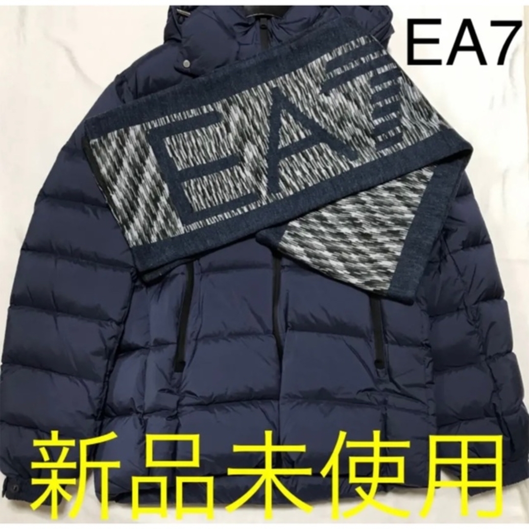 上質で洗練されたデザイン EMPORIO ARMANI EA7 マフラーネイビー ...