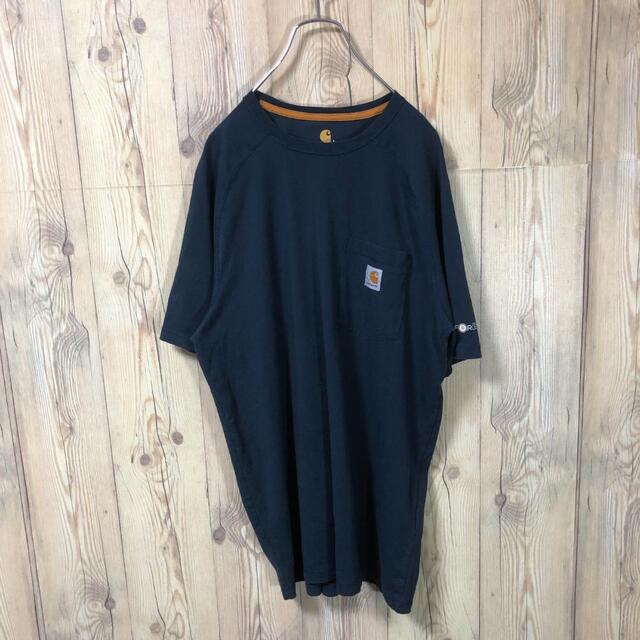 carhartt(カーハート)の『ポケT』90s 古着 カーハート ネイビー ワンポイント Tシャツ メンズのトップス(Tシャツ/カットソー(半袖/袖なし))の商品写真