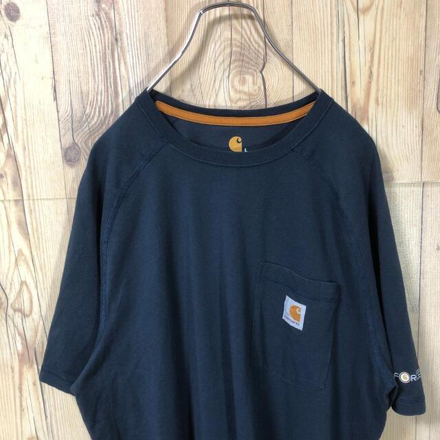 carhartt(カーハート)の『ポケT』90s 古着 カーハート ネイビー ワンポイント Tシャツ メンズのトップス(Tシャツ/カットソー(半袖/袖なし))の商品写真