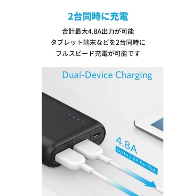 Anker(アンカー)の【新品】Anker PowerCore 20100 モバイルバッテリー スマホ/家電/カメラのスマートフォン/携帯電話(バッテリー/充電器)の商品写真