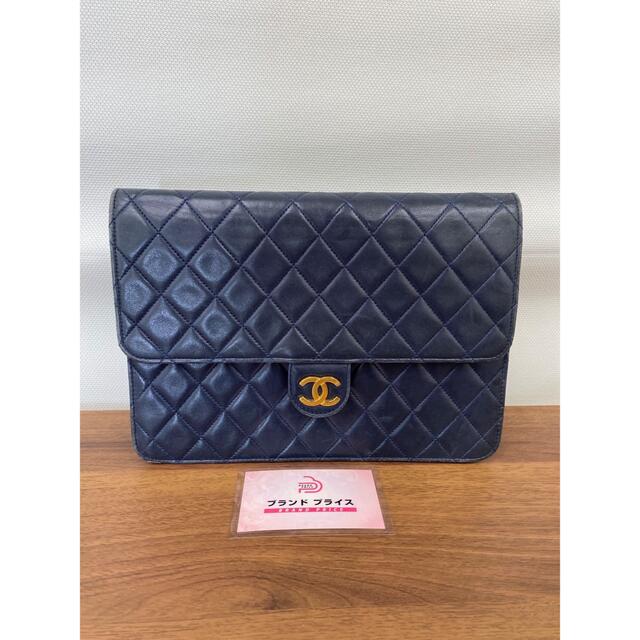 【セール品】CHANEL マトラッセ　クラッチ　ショルダー　紺色