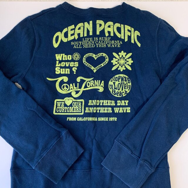 OCEAN PACIFIC(オーシャンパシフィック)のオーシャンパシフィック　ネイビー　スウェット　Lサイズ レディースのトップス(トレーナー/スウェット)の商品写真