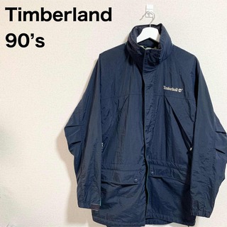 Timberland - 90s Timberland マウンテンパーカー M〜L 紺 ナイロン