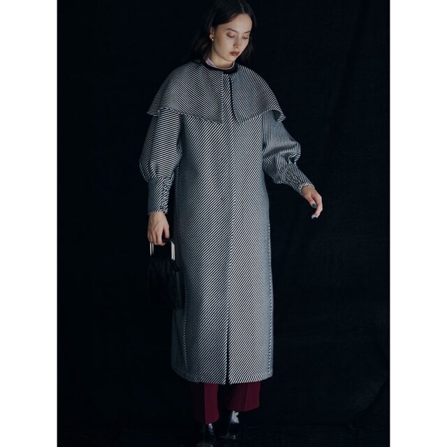 【新品未使用】2WAY CAPE PUFF SLEEVE COAT ミックス S