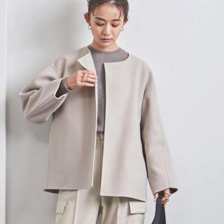 ユナイテッドアローズ(UNITED ARROWS)の21AW リバー ノーカラーショート コート(ノーカラージャケット)