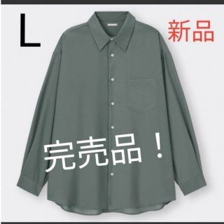 ジーユー(GU)の【本日まで】シアーオーバーサイズシャツ　GU 長袖　オリーブ　新品　完売品！(シャツ)