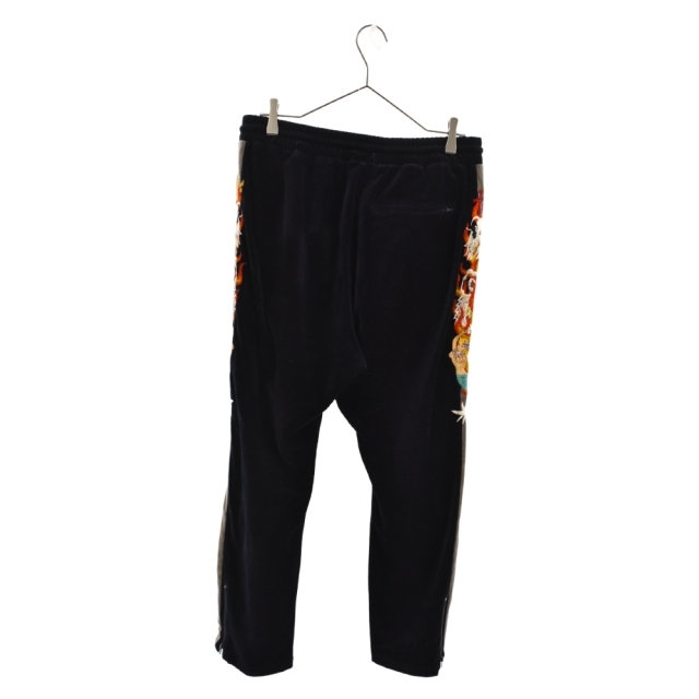 doublet ダブレット 17AW CHAOS EMBROIDERY TRACK PANTS カオス刺?ベロアトラックパンツ ネイビー 17AW13PT60