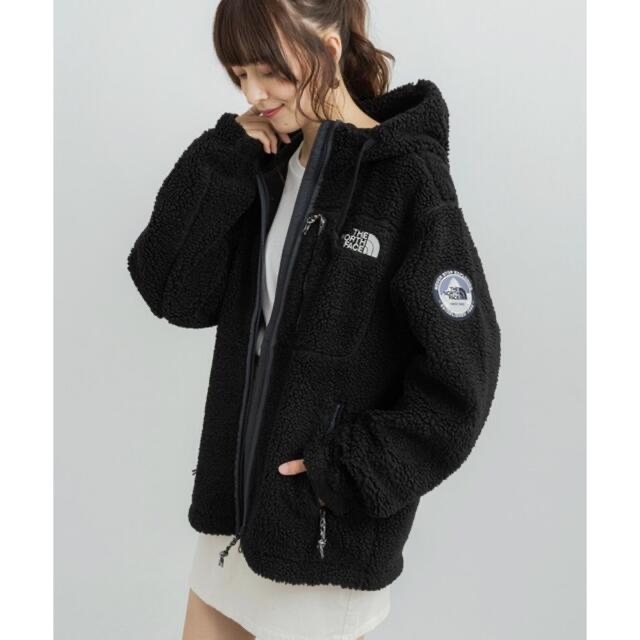 THE NORTHFACE ボアフリースフーディー ジップアップパーカー 黒 M