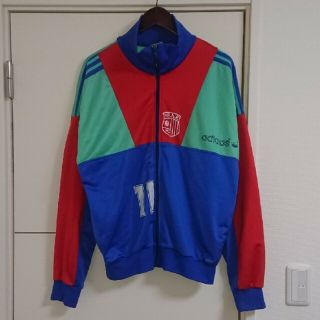 adidas トラックジャケット 90s古着 マルチカラーレトロ ジャージ