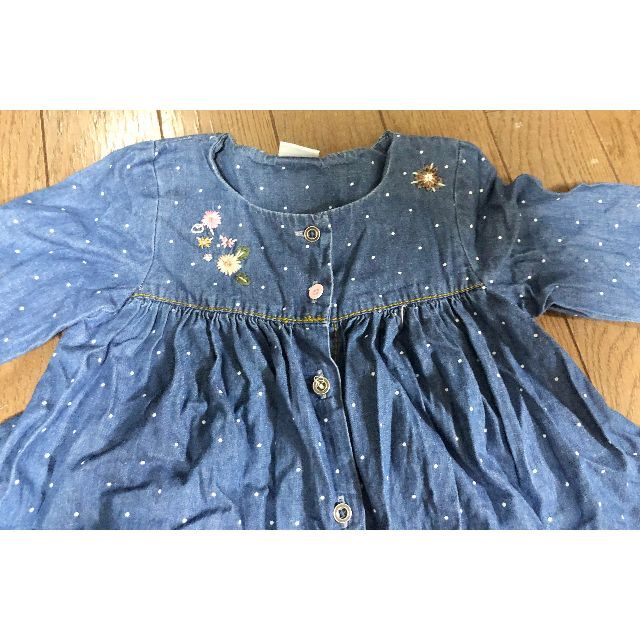 NEXT(ネクスト)の美品☆next 長袖デニムワンピース ウサギ　90 女の子ベビー春服 キッズ/ベビー/マタニティのキッズ服女の子用(90cm~)(ワンピース)の商品写真