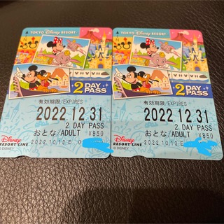 ディズニー(Disney)の【2枚セット】リゾートラインフリーきっぷ(その他)