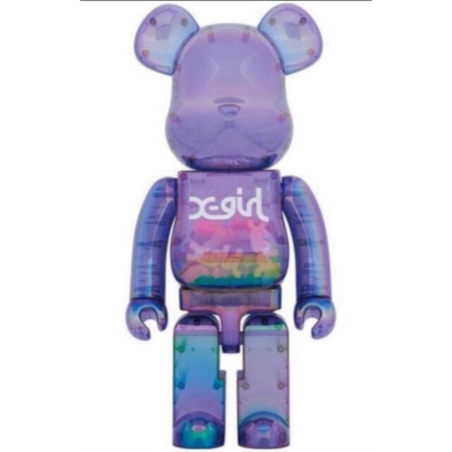 BE@RBRICK(ベアブリック)のBE@RBRICK X-girl CLEAR PURPLE 1000% ハンドメイドのおもちゃ(フィギュア)の商品写真