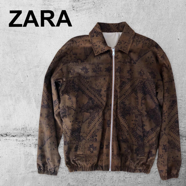 ZARA　MA-1　メンズ　ボンバージャケット　総柄　ザラ　ジャケット　総柄