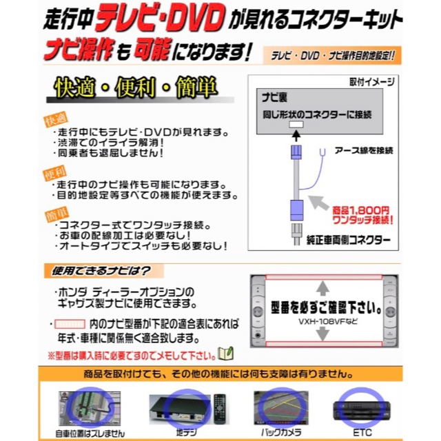 ホンダ(ホンダ)のテレビキット ホンダ ギャザズ VXU-215VZi ヴェゼル 自動車/バイクの自動車(カーナビ/カーテレビ)の商品写真