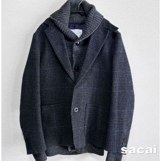 当店限定商品 sacai サカイ 18aw カウチンニットドッキング テーラード