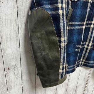 レア!WAREHOUSE 袖革 チェックジャケット!日本製