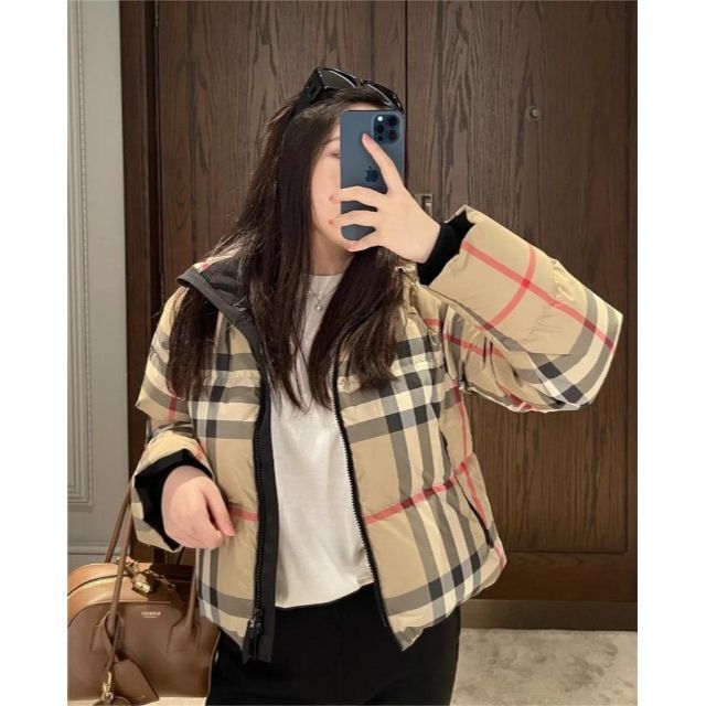BURBERRY チェック クロップト パファージャケット minnade-ganbaro.jp