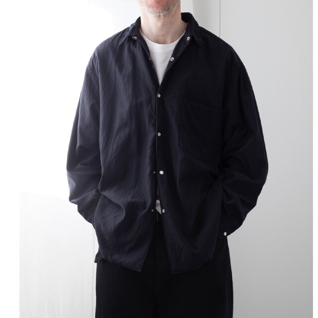 【19AW】comoli ナイロンシルク中綿 シャツジャケット サイズ 3