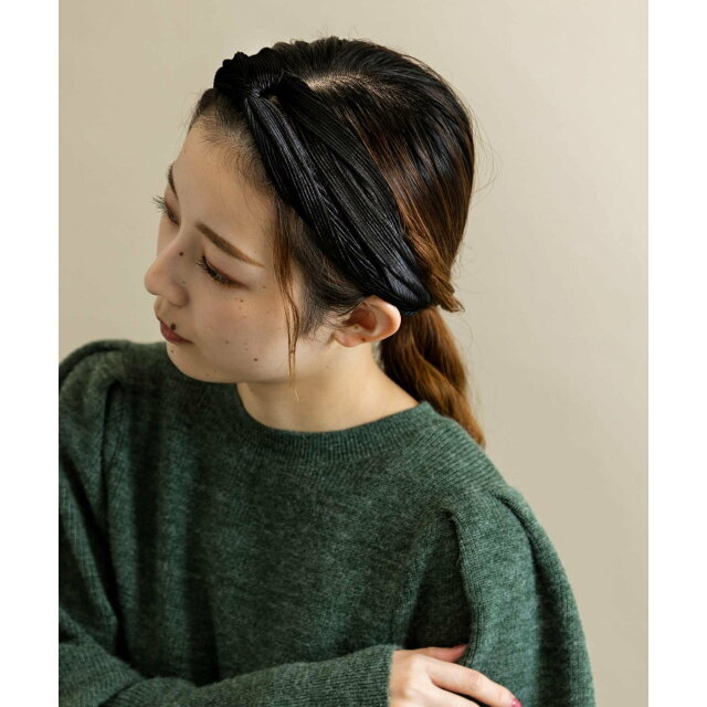 SMELLY(スメリー)の【BLK】【-】コーデュロイクロスヘアターバン レディースのヘアアクセサリー(カチューシャ)の商品写真