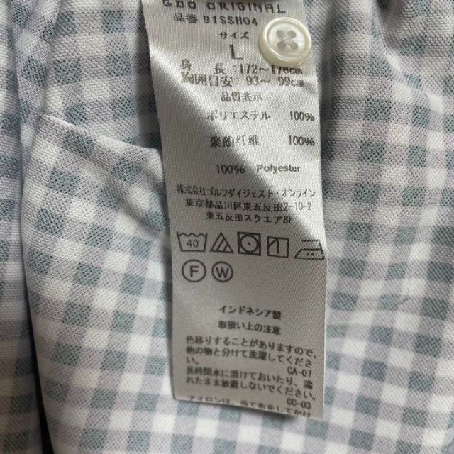 【美品】GDO メンズ 半袖 ポロシャツ ゴルフ ギンガムチェック　L メンズのトップス(ポロシャツ)の商品写真