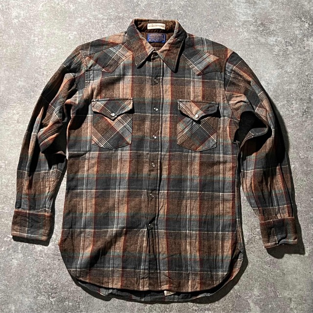 70s USA製【 PENDLETON 】 ウール　ウエスタンシャツ