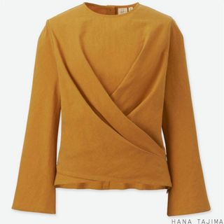 ユニクロ(UNIQLO)の最終sale★新品HanaTajimaカシュクールブラウスXL(シャツ/ブラウス(長袖/七分))