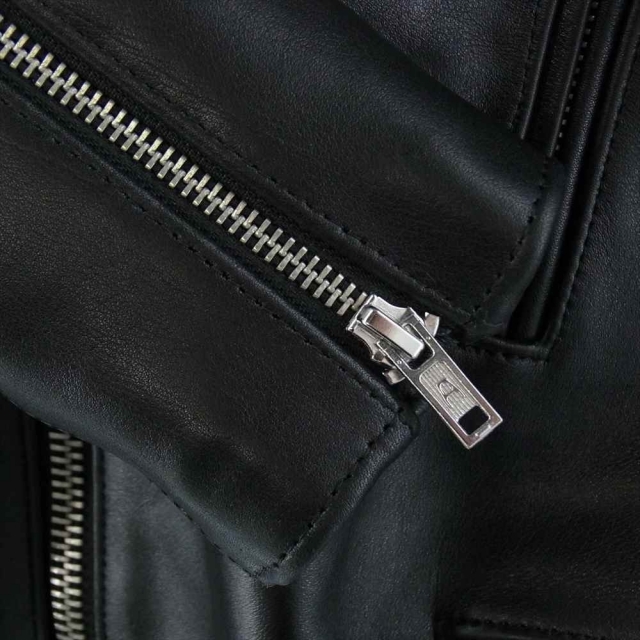 トリプルシックスレザーウェア 666 Leather Wear ジャケット LJM1TFL タイトフィット サイド ベルト ダブルライダース ブラック  ブラック系 36