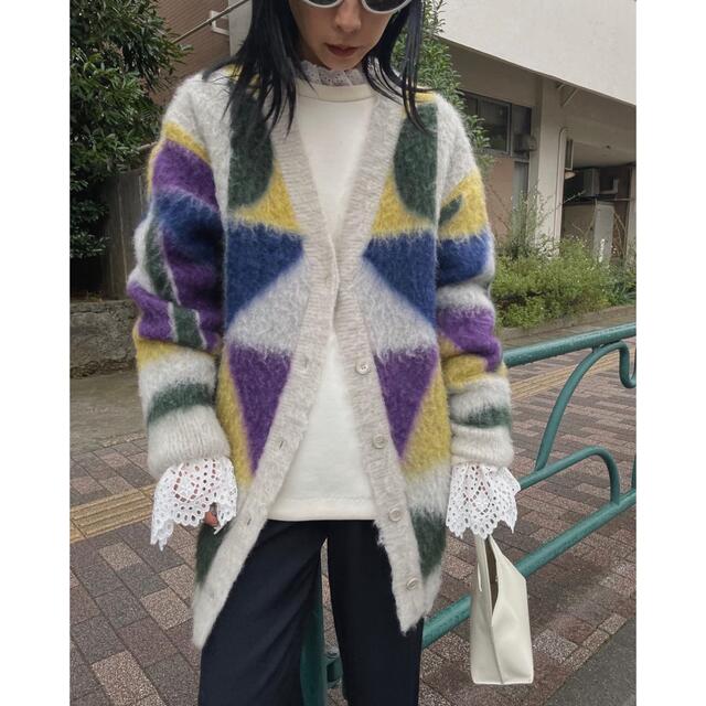 AMERI アメリ COLOR BLOCK OVER KNIT CARDIGAN - カーディガン