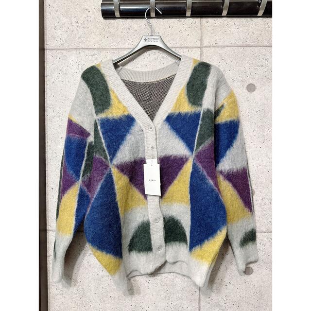 【完売】ameri COLOR BLOCK OVER KNIT CARDIGAN