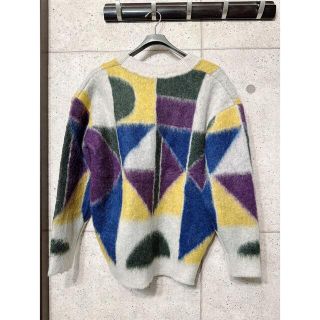 AMERI アメリ COLOR BLOCK OVER KNIT CARDIGAN