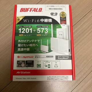 バッファロー(Buffalo)のBUFFALO Wi-Fi 6 対応中継機 WEX-1800AX4EA(PC周辺機器)