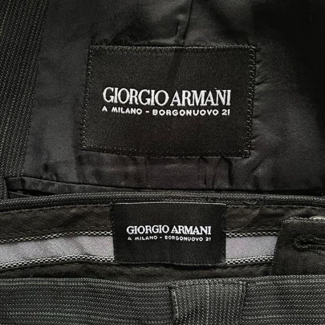 高い素材 グレー- 【タグ付】ジョルジオアルマーニ セットアップ 150's ...