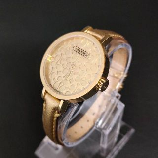 超美品◆ 正規品COACH コーチ腕時計シンプルアンティークゴールド本革ベルト宜しくお願い致します