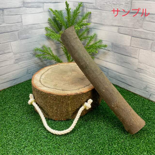 樫の木 持ち手付きコンパクト薪割り台 バトニング棒セット スポーツ/アウトドアのアウトドア(テーブル/チェア)の商品写真