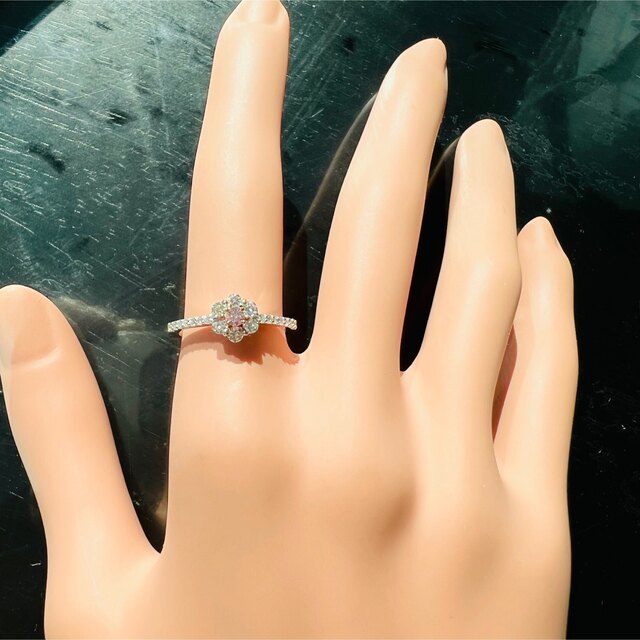 綺麗です☆PTピンクダイヤモンドリングPD:0.075ct D:0.38ct レディースのアクセサリー(リング(指輪))の商品写真